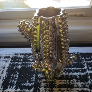 Chrome cactus vase